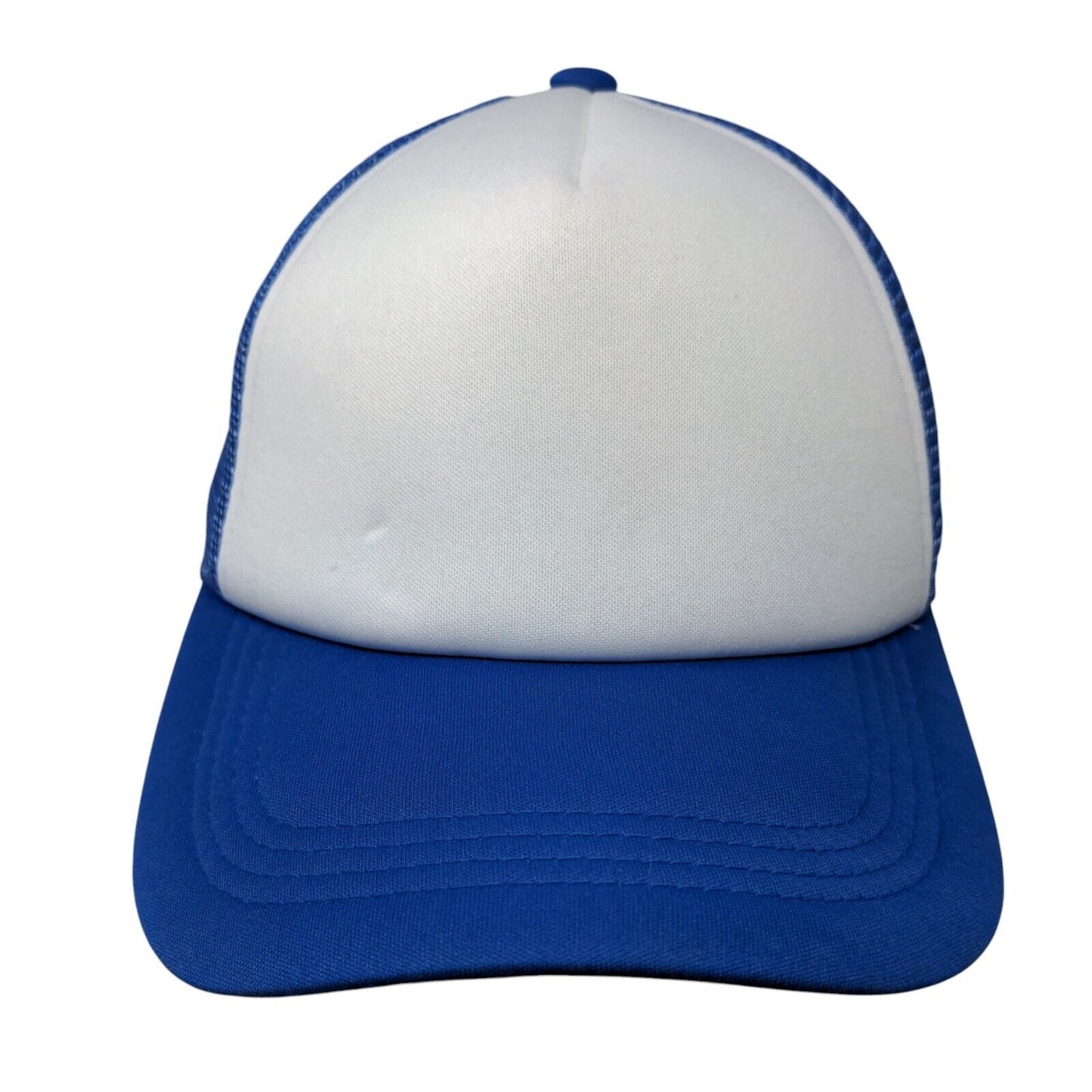 Unbranded Strapback Trucker Hat Blue One Size Adjustable Mesh Back Blank