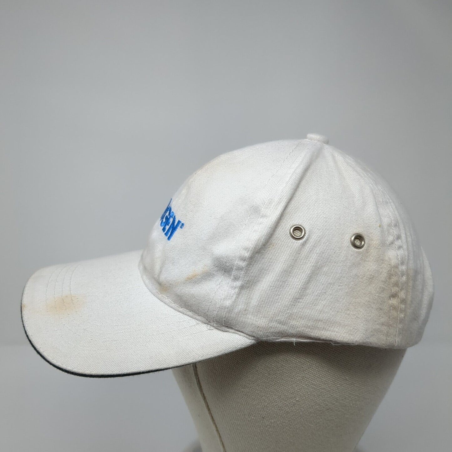 Amgen Slideback Hat White One Size Adjustable Embroidered 6 Panel AMC