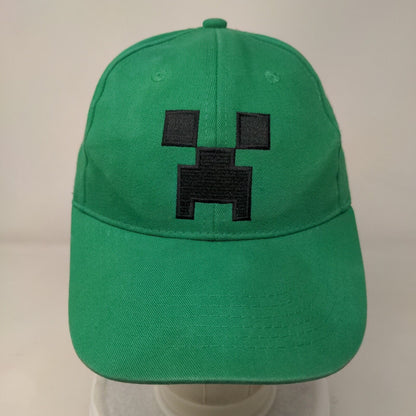 Minecraft Creeper Face Snapback Hat Green One Size Adjustable Embroidered Jinx