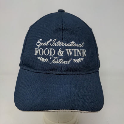 Epcot Men's Strapback Hat Blue OSFM International Food & Wine Festival Logo