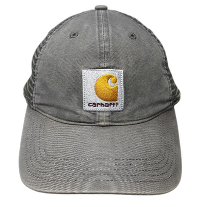 Carhartt Trucker Hat Gray One Size Mesh Back Patch Logo Snapback Workwear Firm