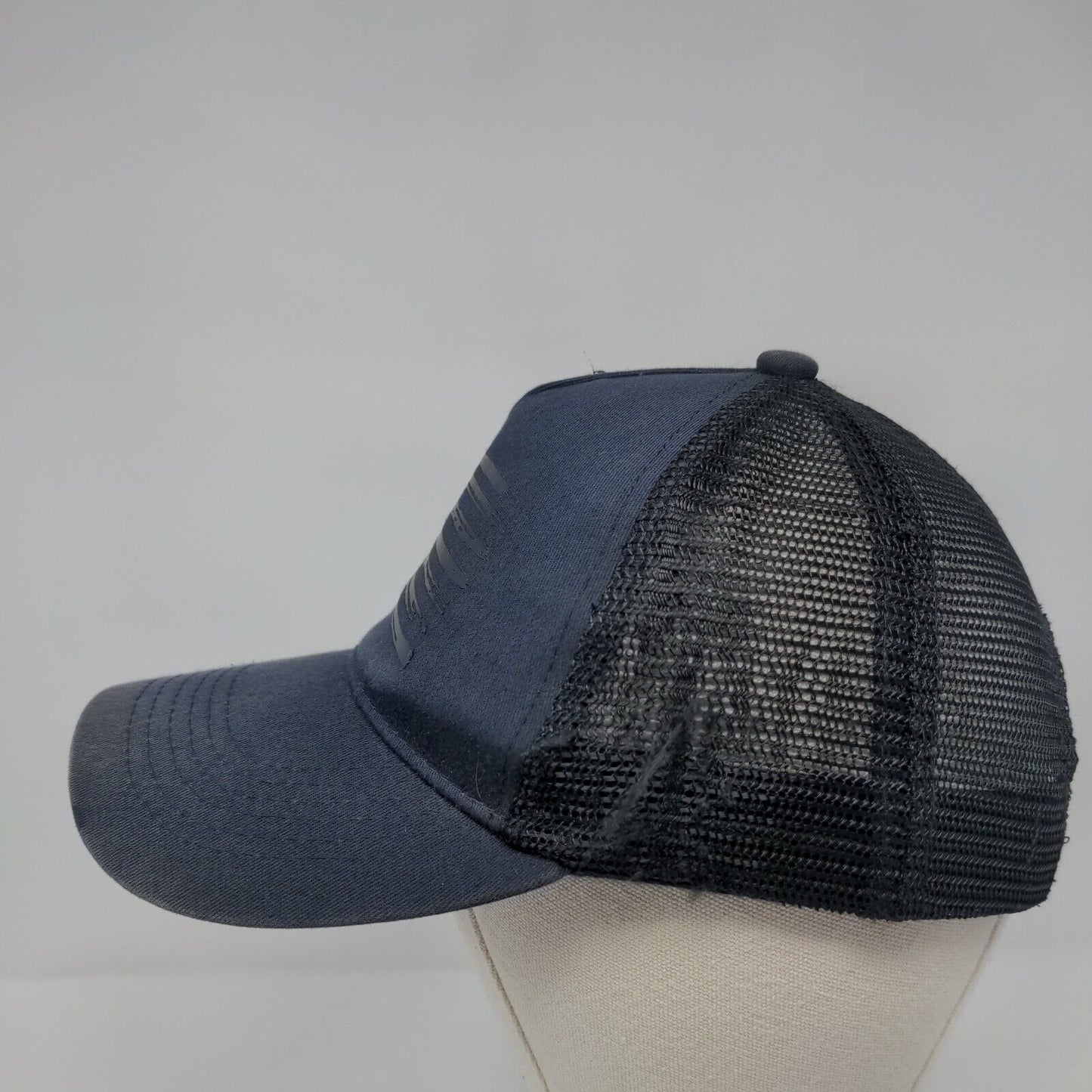 American Flag Snapback Trucker Hat Blue OSFA Adjustable Patriotic Mesh Back