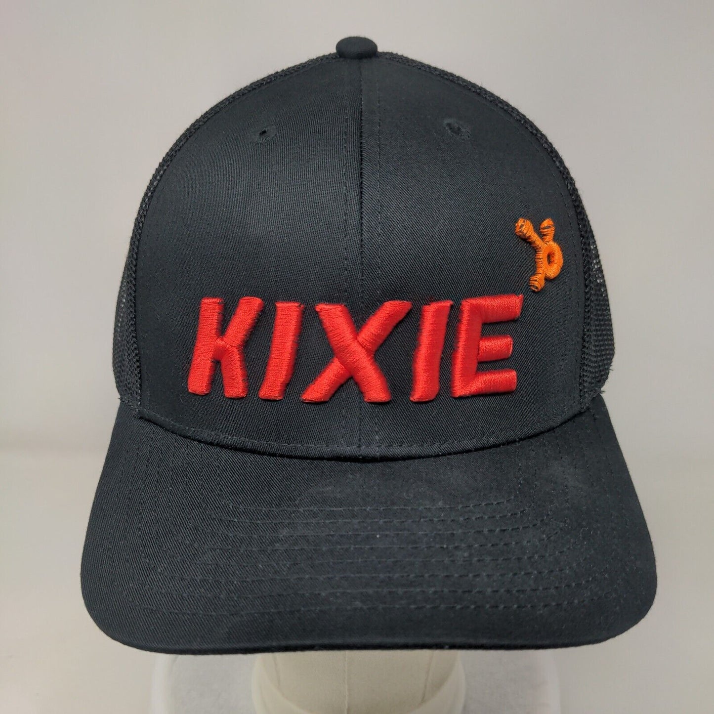Kixie Snapback Mesh Back Trucker Hat Black One Size Embroidered Lids