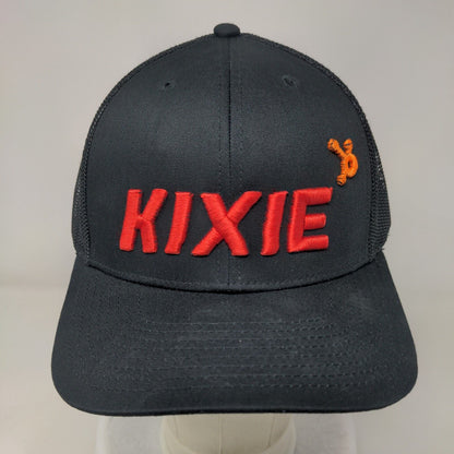Kixie Snapback Mesh Back Trucker Hat Black One Size Embroidered Lids