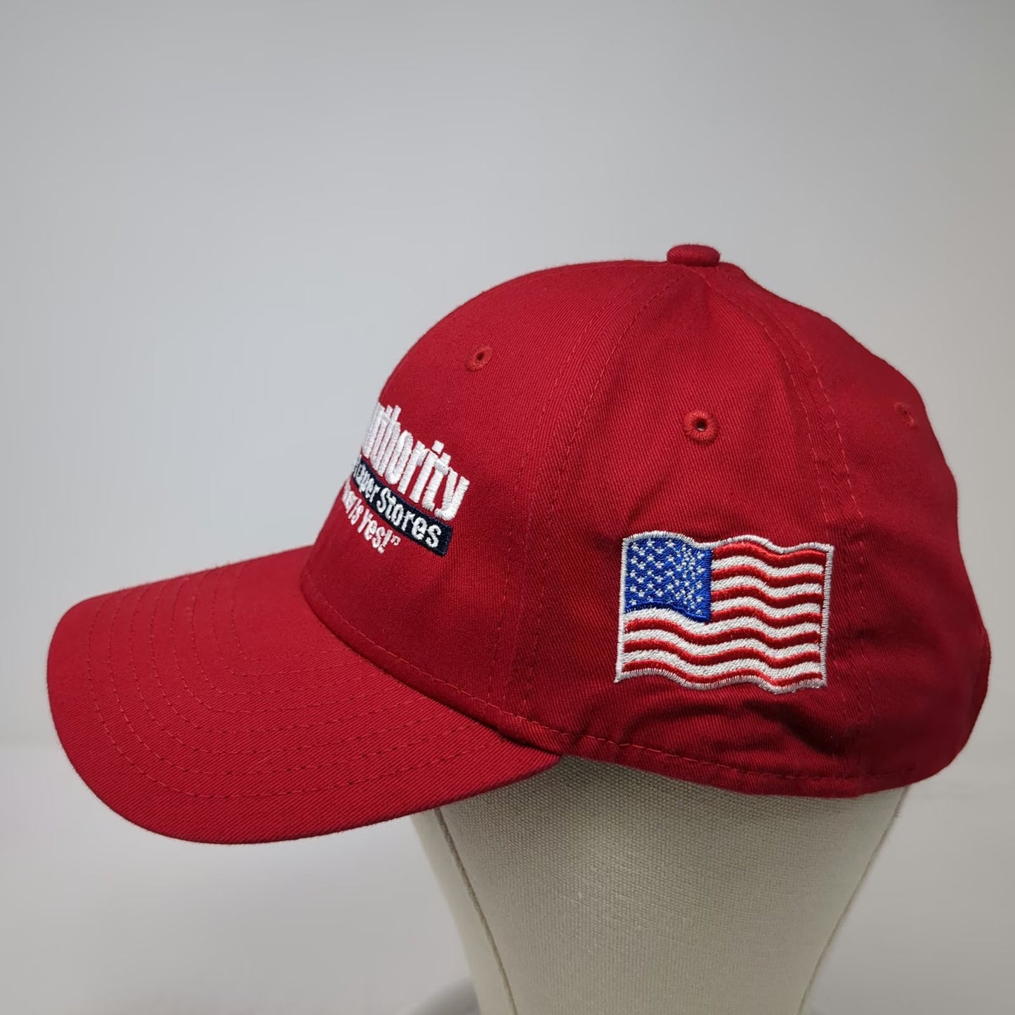 New Era Parts Authority Auto Parts Red Baseball Cap One Size Flag Hat Strapback