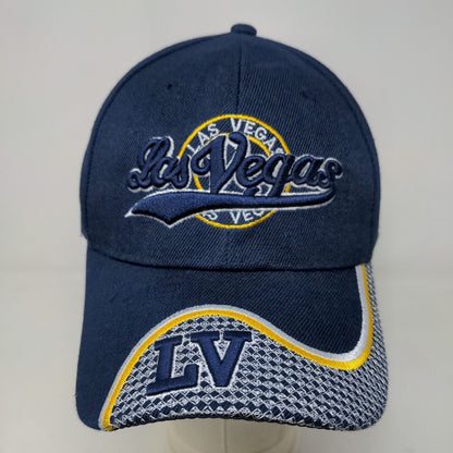 Unbranded Men's Las Vegas Strapback Hat Blue Embroidered Big Logo