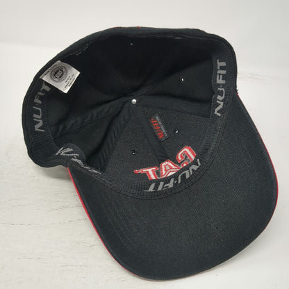 Caterpillar Baseball Cap Black M Red Contrast Piping Stretch Fit Embroidery Hat
