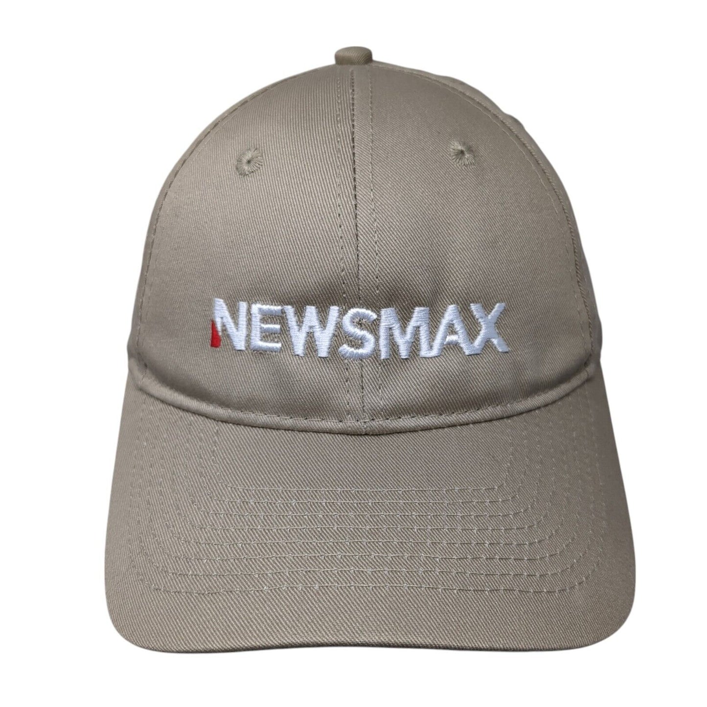 Newsmax Strapback Hat Tan One Size Adjustable Embroidered Port & Company