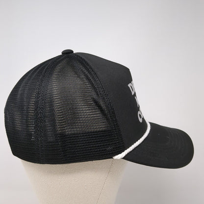 Drink More Coffee Snapback Rope Trucker Hat Black One Size Mesh Back