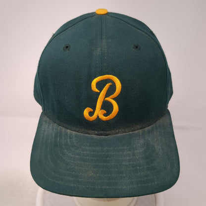 New Era Baseball Cap Green 7 1/2 Fitted Hat Lion Back Gray Underbrim Made in USA