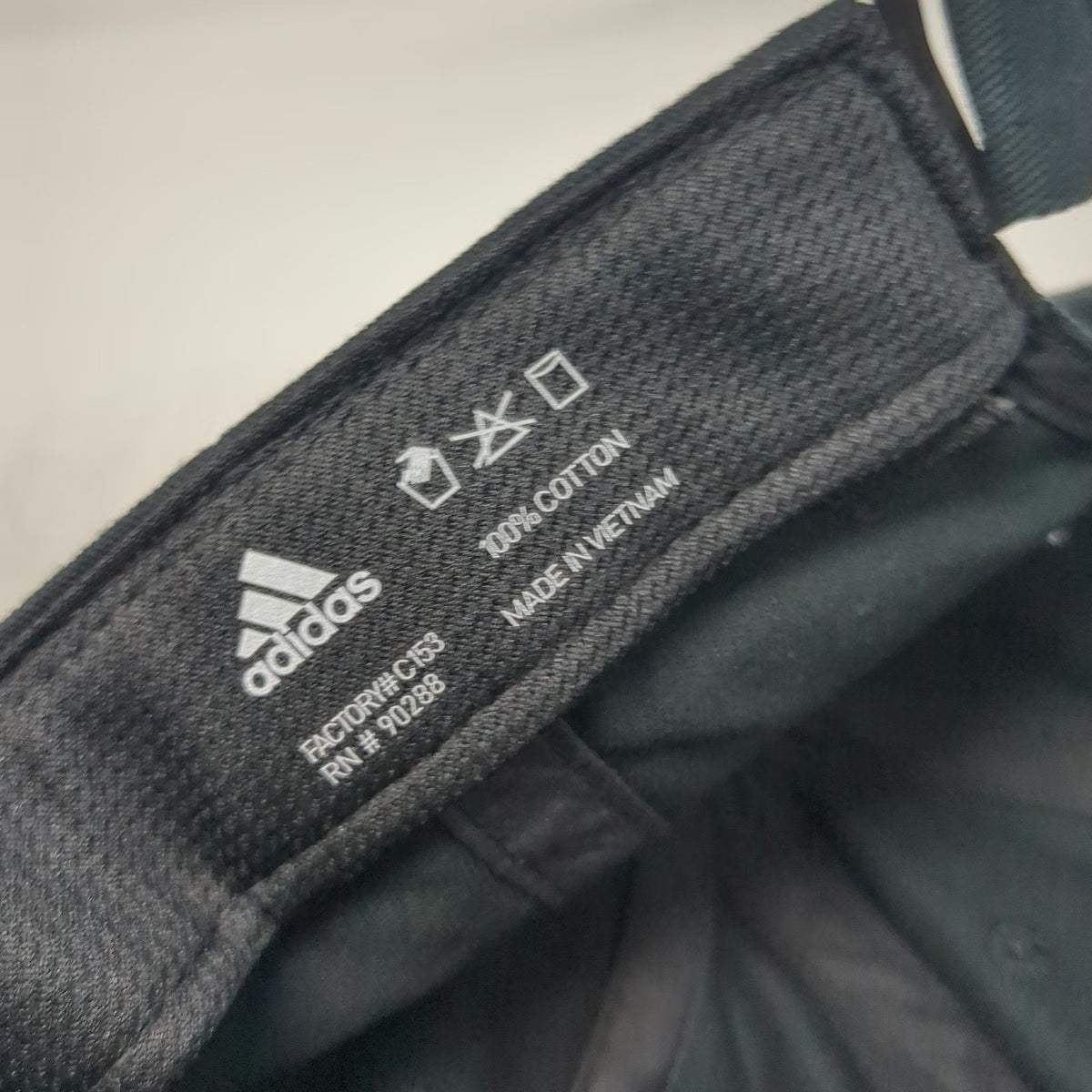 Adidas Baseball Cap Black One Size Box Logo Cotton Strapback Aeroready hat
