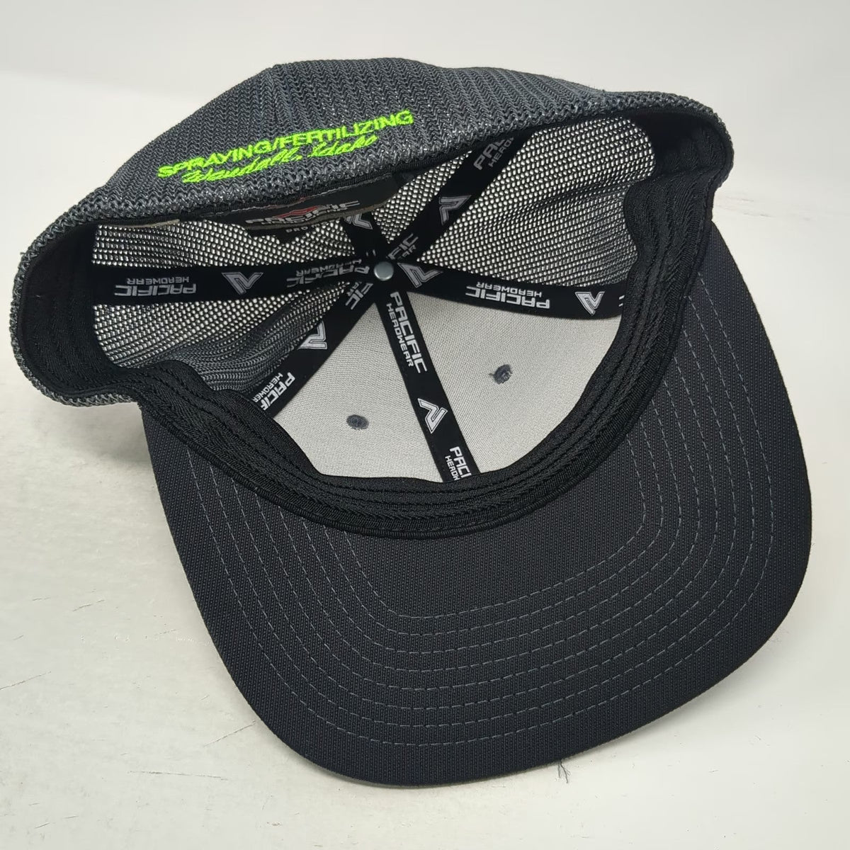 Pacific Headwear Baseball Cap Gray 7 3/8 Mesh Back S&D Custom Spraying Idaho Hat