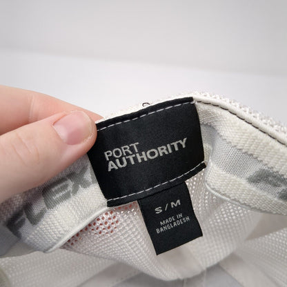 Port Authority Fitted Trucker Hat Blue S/M Flexfit Embroidered Mesh Back