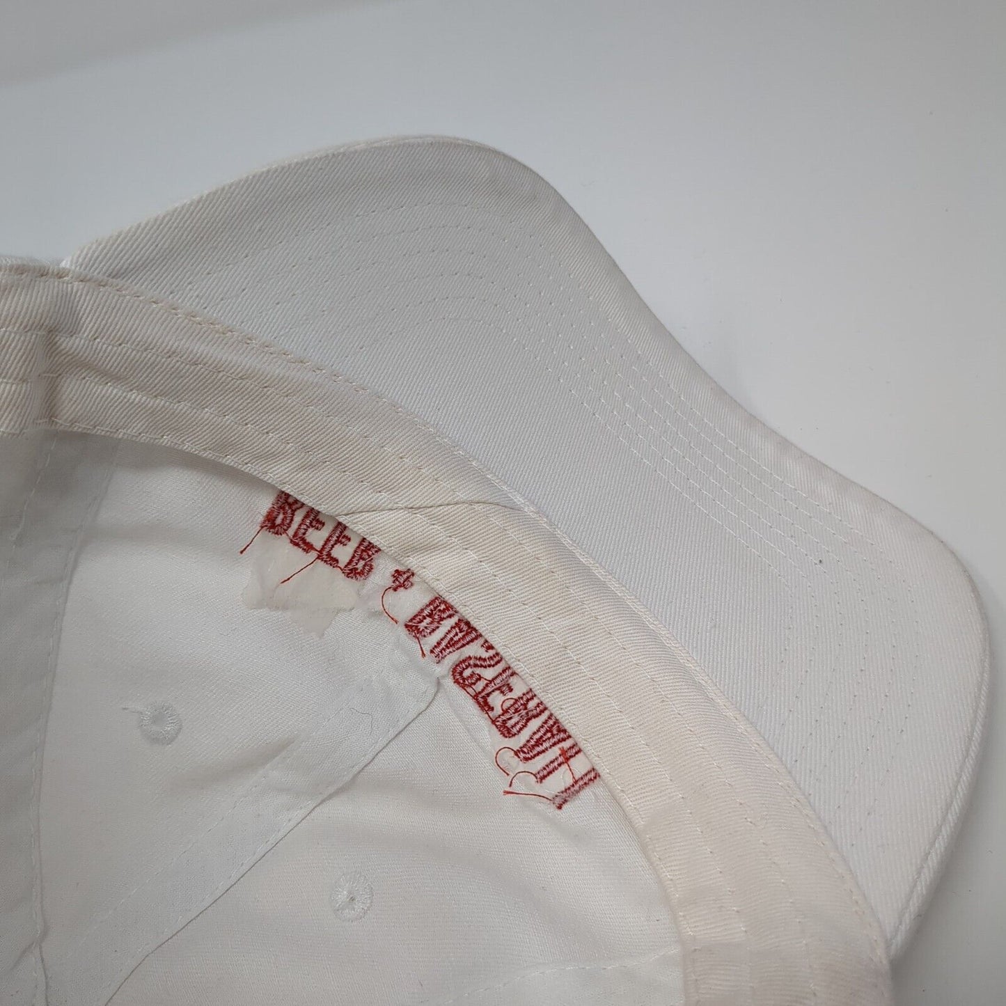 Beer + Baseball Slideback Hat White One Size Adjustable Vented Holes Cotton