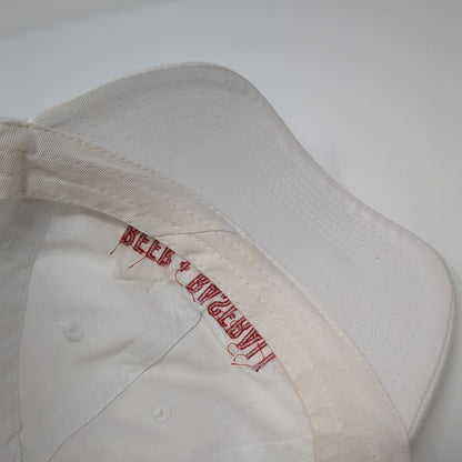 Beer + Baseball Slideback Hat White One Size Adjustable Vented Holes Cotton