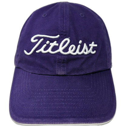 Titleist Baseball Cap Purple White One Size Adjustable Strapback Script Logo Hat