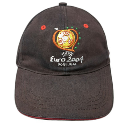 UEFA Baseball Cap Black One Size Euro 2004 Portugal Soccer Canon Strapback Hat