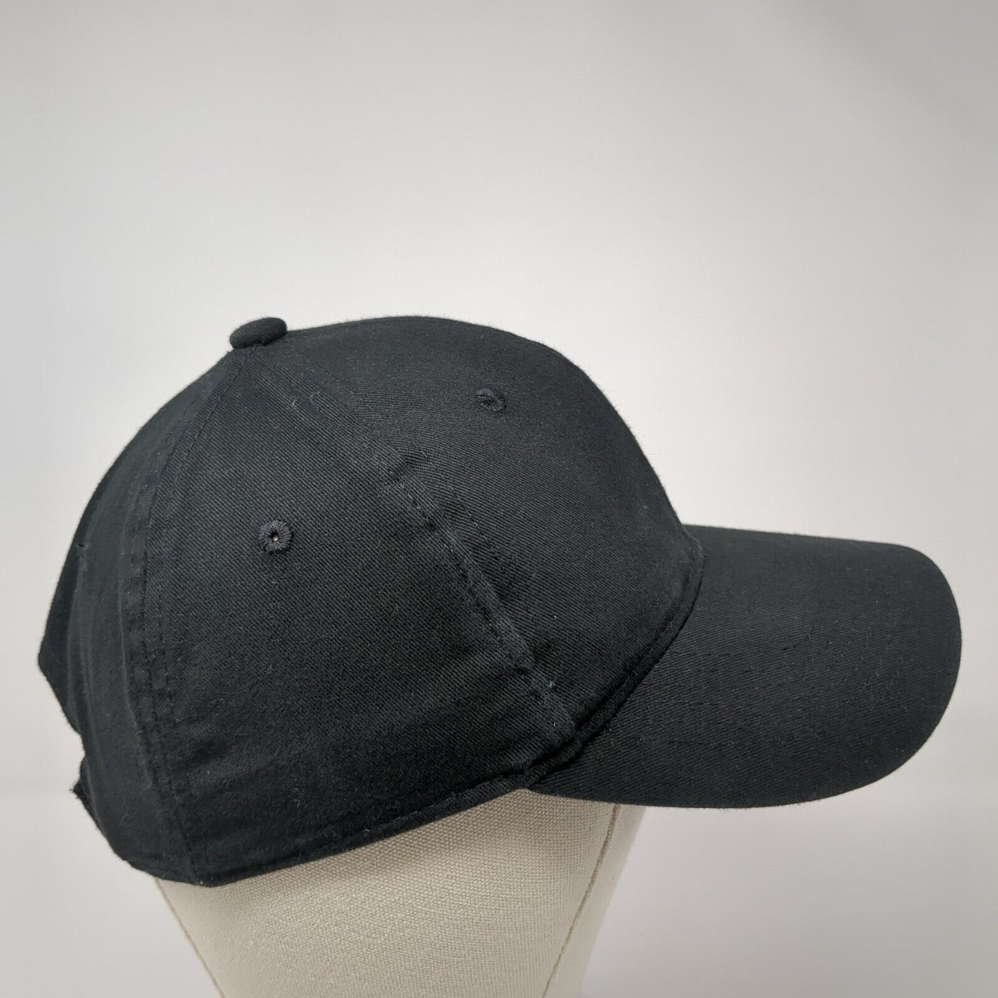 George Strapback Hat Black One Size Adjustable Vented Holes 6 Panel Blank