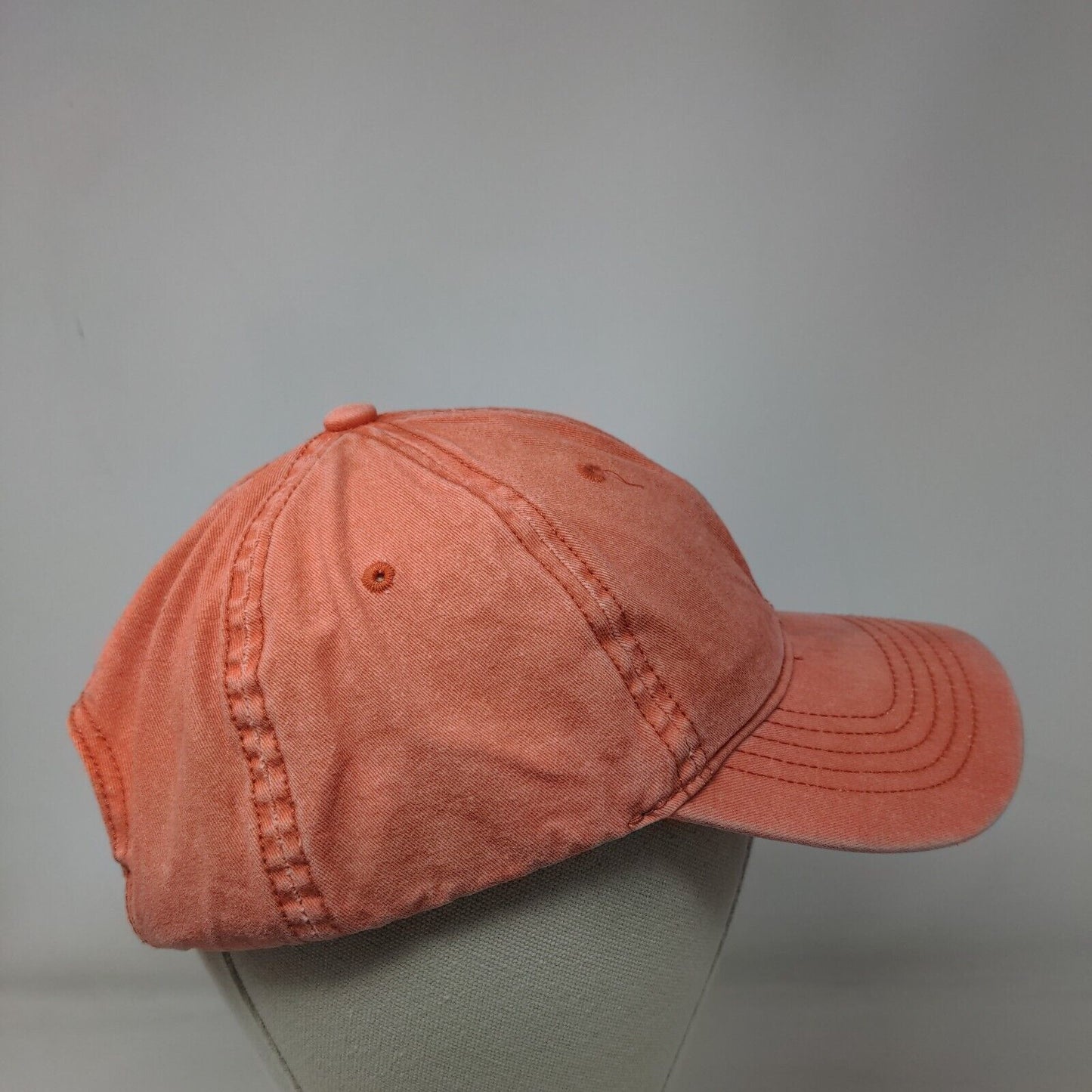 Unbranded Slideback Hat Orange OSFM Adjustable Vented Holes 6 Panel Blank