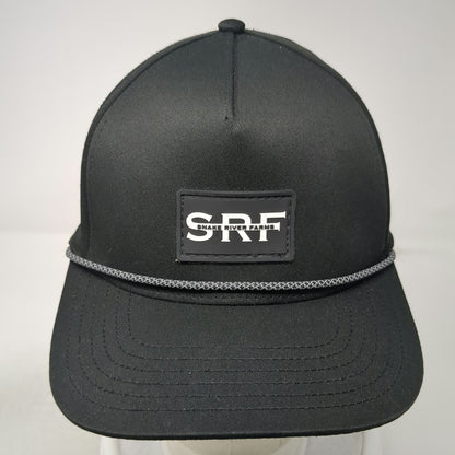 Cap America Trucker Hat Black One Size Snake River Farms Rope Patch Perforated