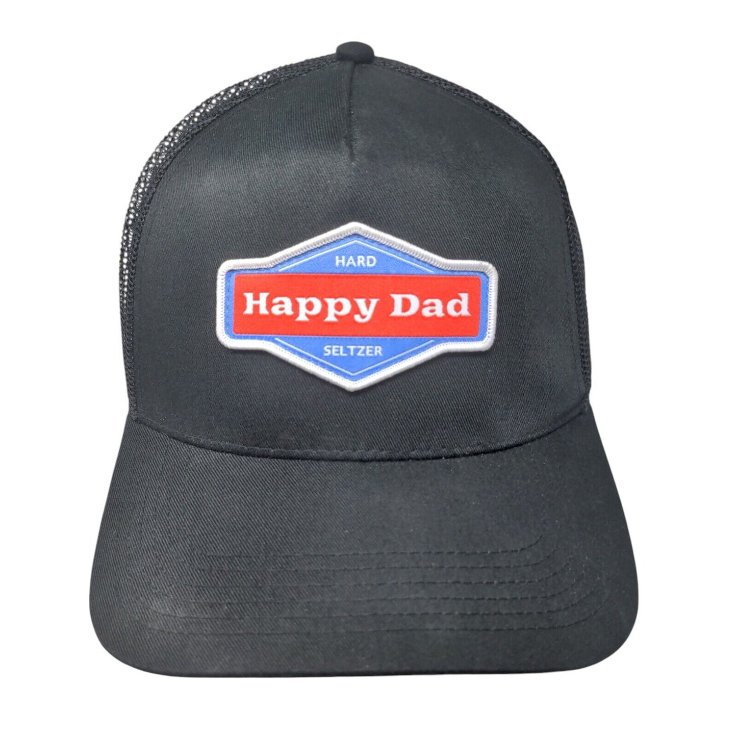Happy Dad Hard Seltzer Snapback Trucker Hat Black One Size Mesh Back