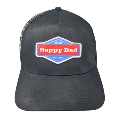 Happy Dad Hard Seltzer Snapback Trucker Hat Black One Size Mesh Back