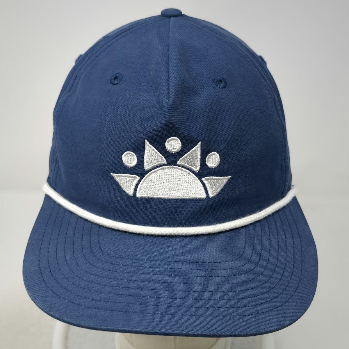 Richardson 5 Panel Hat Blue One Size Rope Snapback Embroidered Logo Cotton