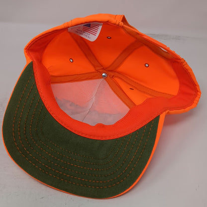 Paramount Snapback Orange Trophy Buck Hunting Deer Hat Green Underbrim Vintage