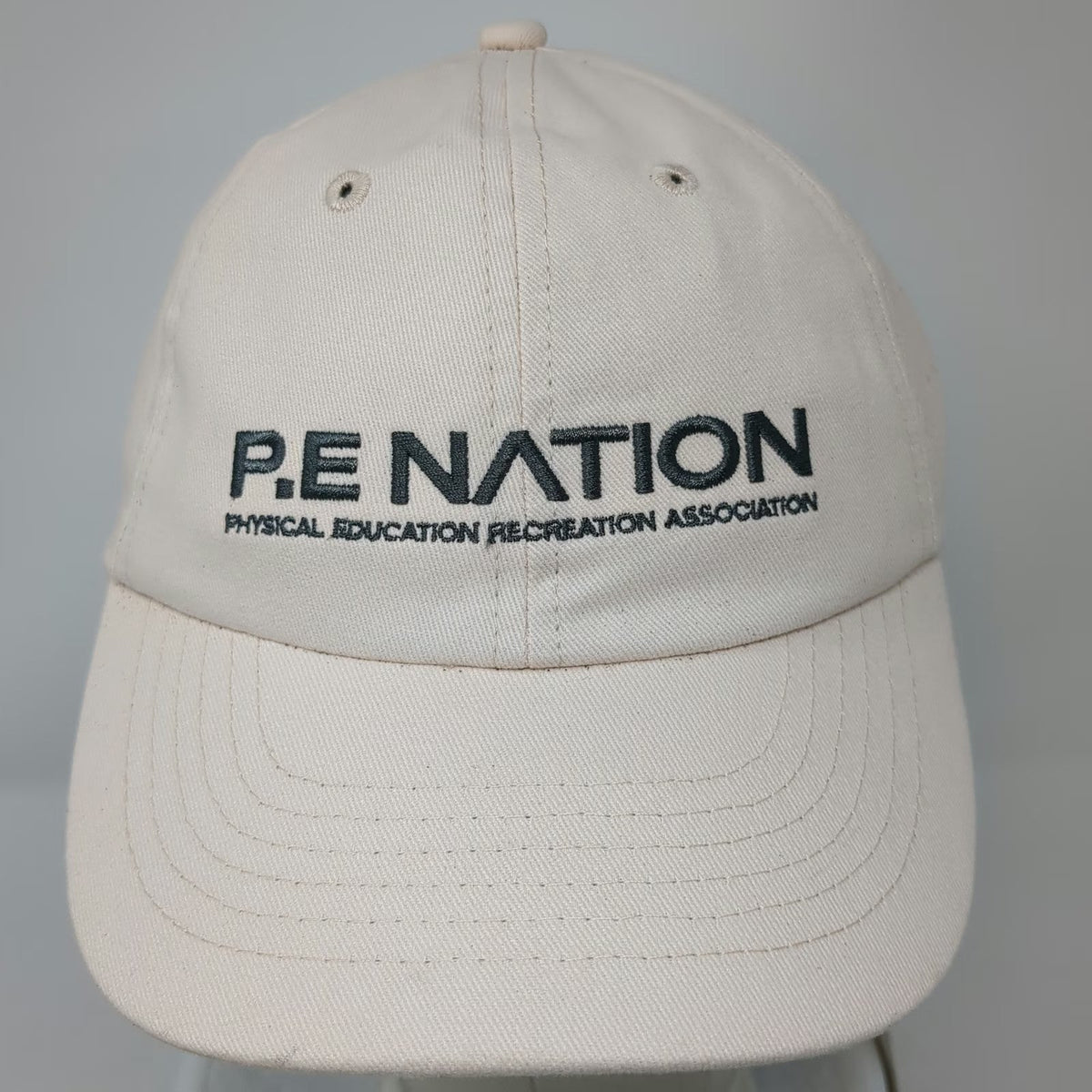 P.E Nation Baseball Cap Beige One Size Strapback Embroidered Worldwide Logo Hat