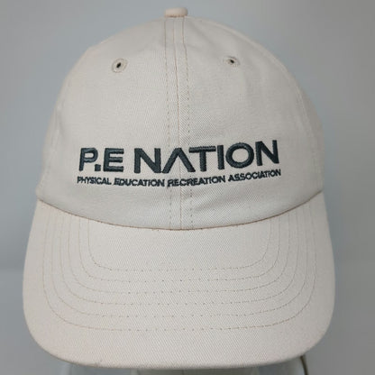P.E Nation Baseball Cap Beige One Size Strapback Embroidered Worldwide Logo Hat