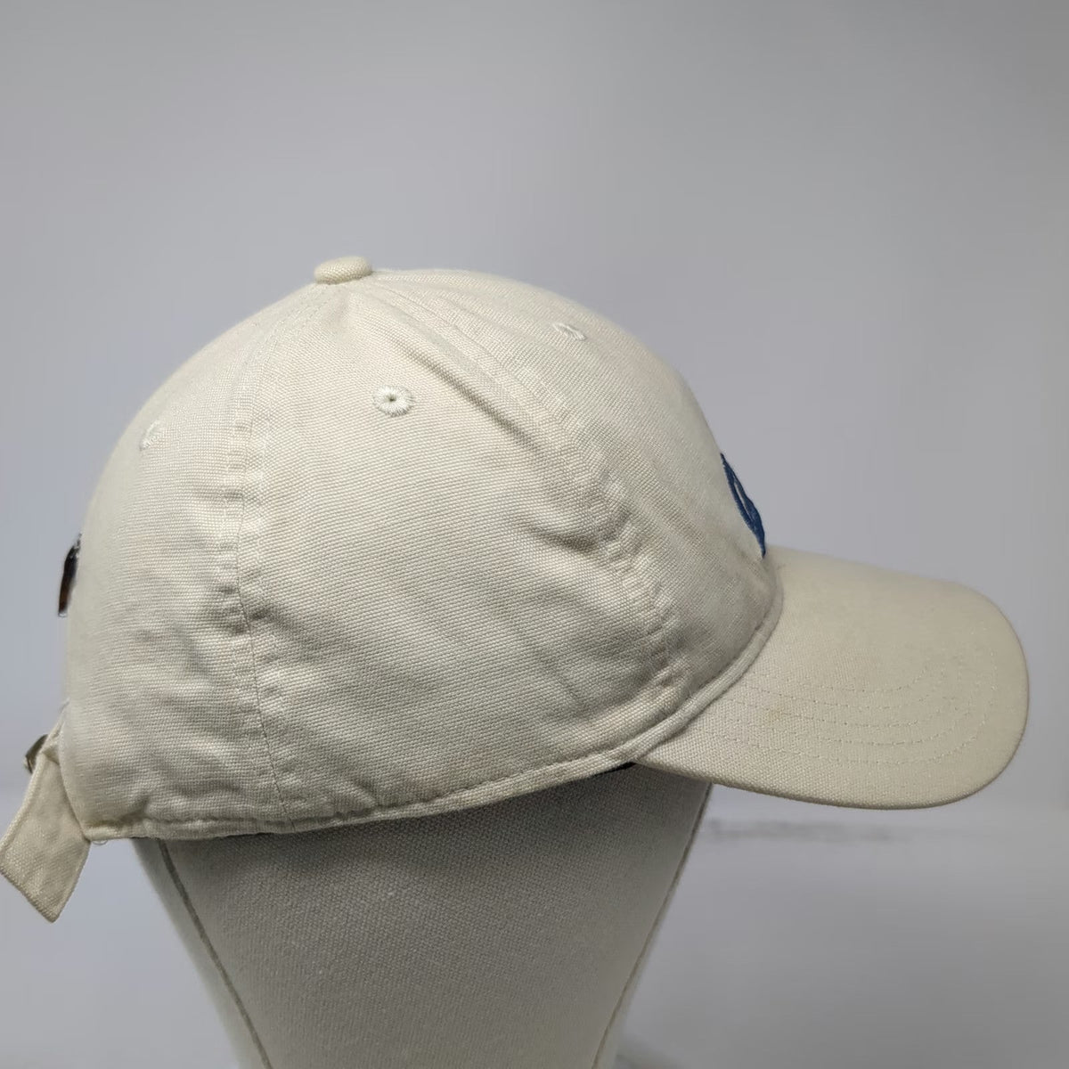 Carhartt Baseball Cap Beige One Size Slideback Blue Script Embroidery Logo Hat