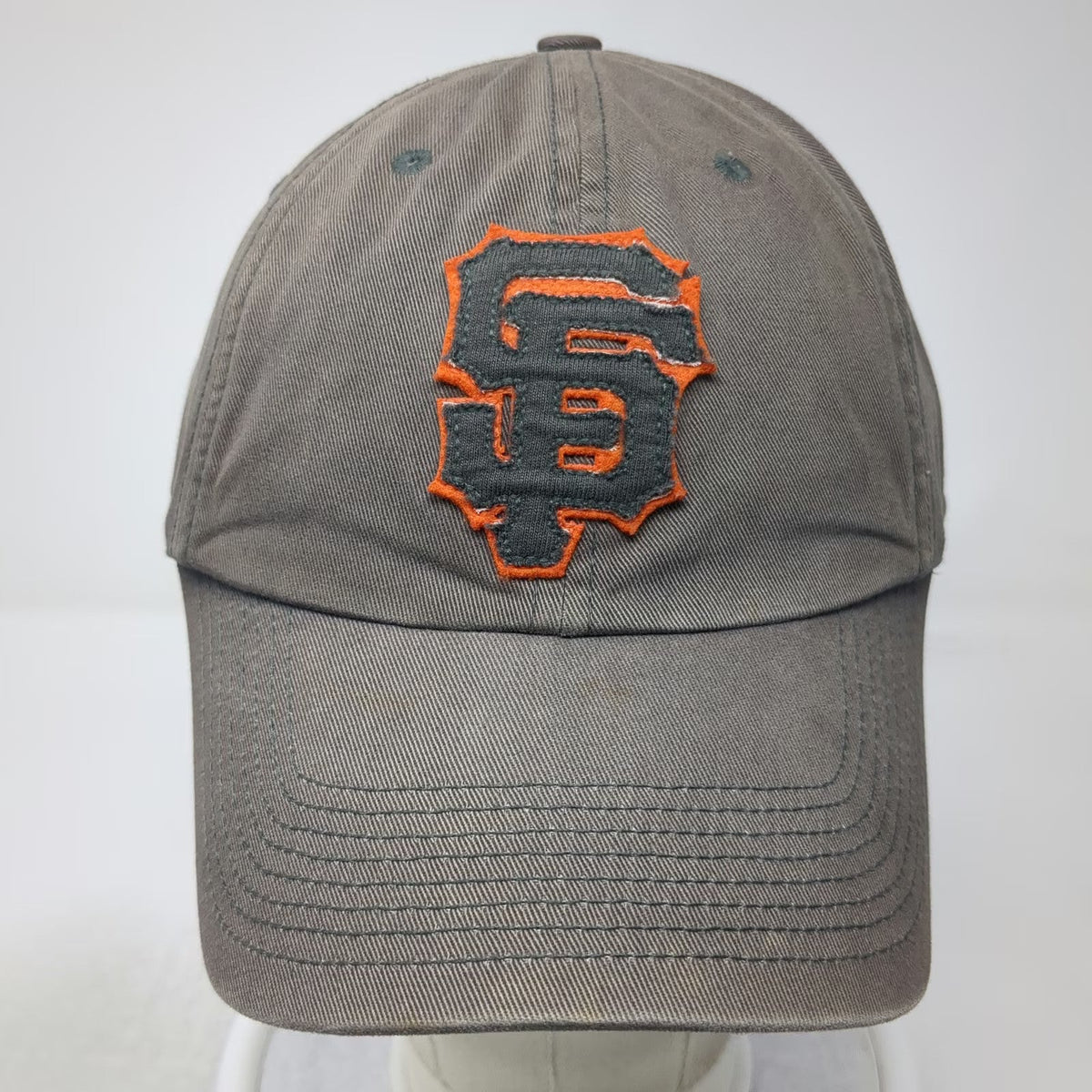 Nike San Francisco Giants MLB Gray OS Baseball Cap Hat Orange Leather Strap SF