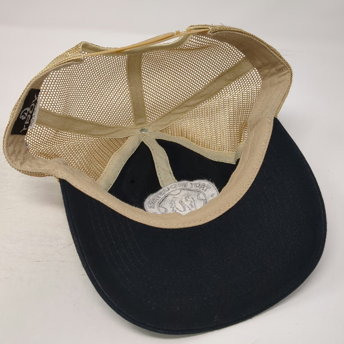 Troy Trucker Hat Black Gold One Size Tennessee US Flag Clarksville TN Mesh