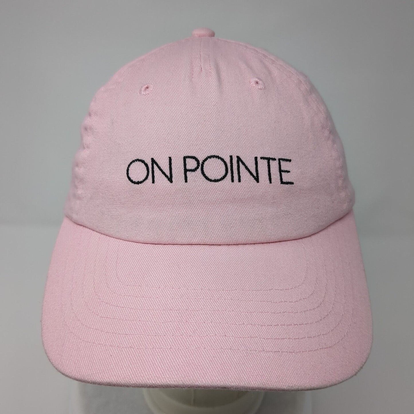 On Pointe Slideback Hat Pink OSFA Adjustable Embroidered 6 Panel Danskin