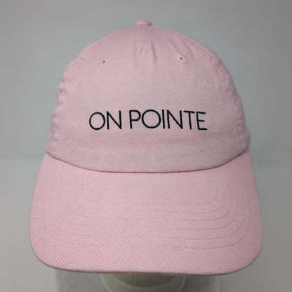 On Pointe Slideback Hat Pink OSFA Adjustable Embroidered 6 Panel Danskin