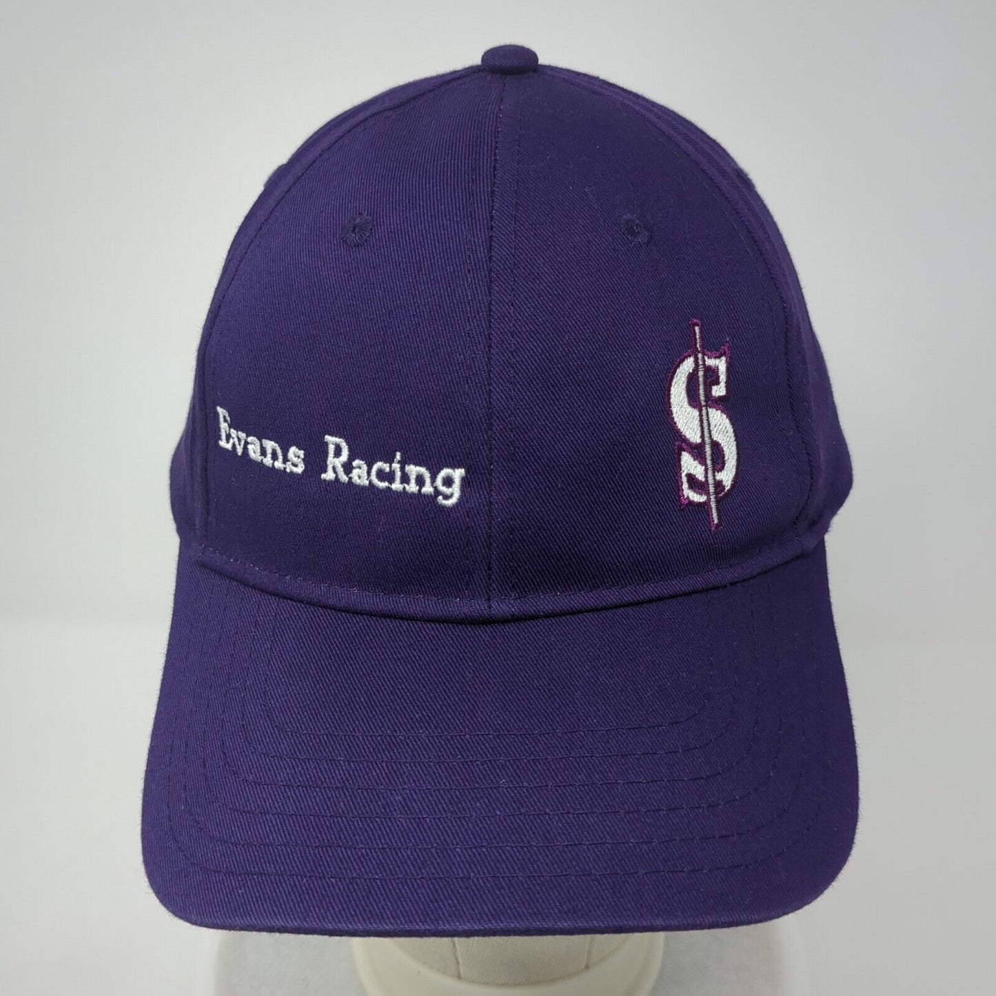 Evans Racing Strapback Hat Purple One Size Adjustable Embroidered Otto