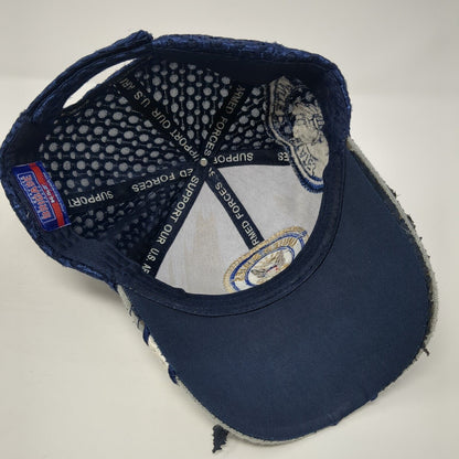 United States Navy Strapback Hat Blue One Size Adjustable Embroidered