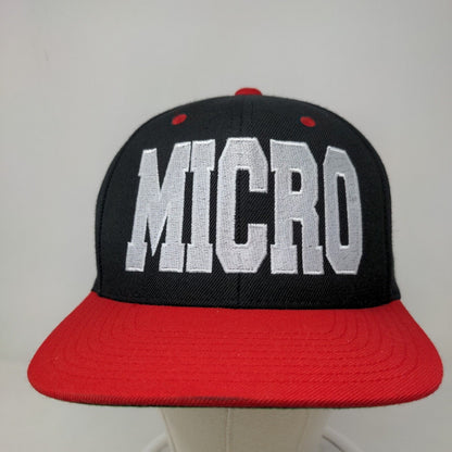 Sport-Tek Men's Snapback Hat Black OSFA Embroidered Micro Big Logo Acrylic Blend