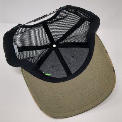 Richardson Snapback Trucker Hat Camo One Size Mesh Back USA Flag Patch