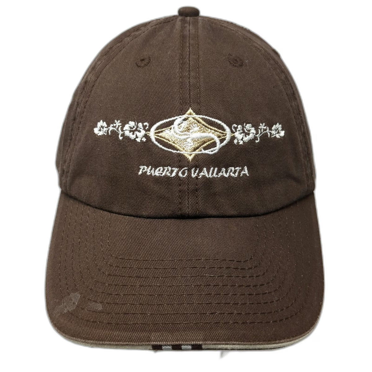 Invasion Baseball Cap Brown Gold One Size Puerto Vallarta Souvenir Hat Slideback
