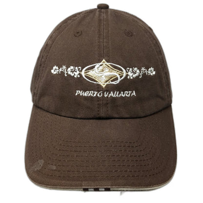 Invasion Baseball Cap Brown Gold One Size Puerto Vallarta Souvenir Hat Slideback