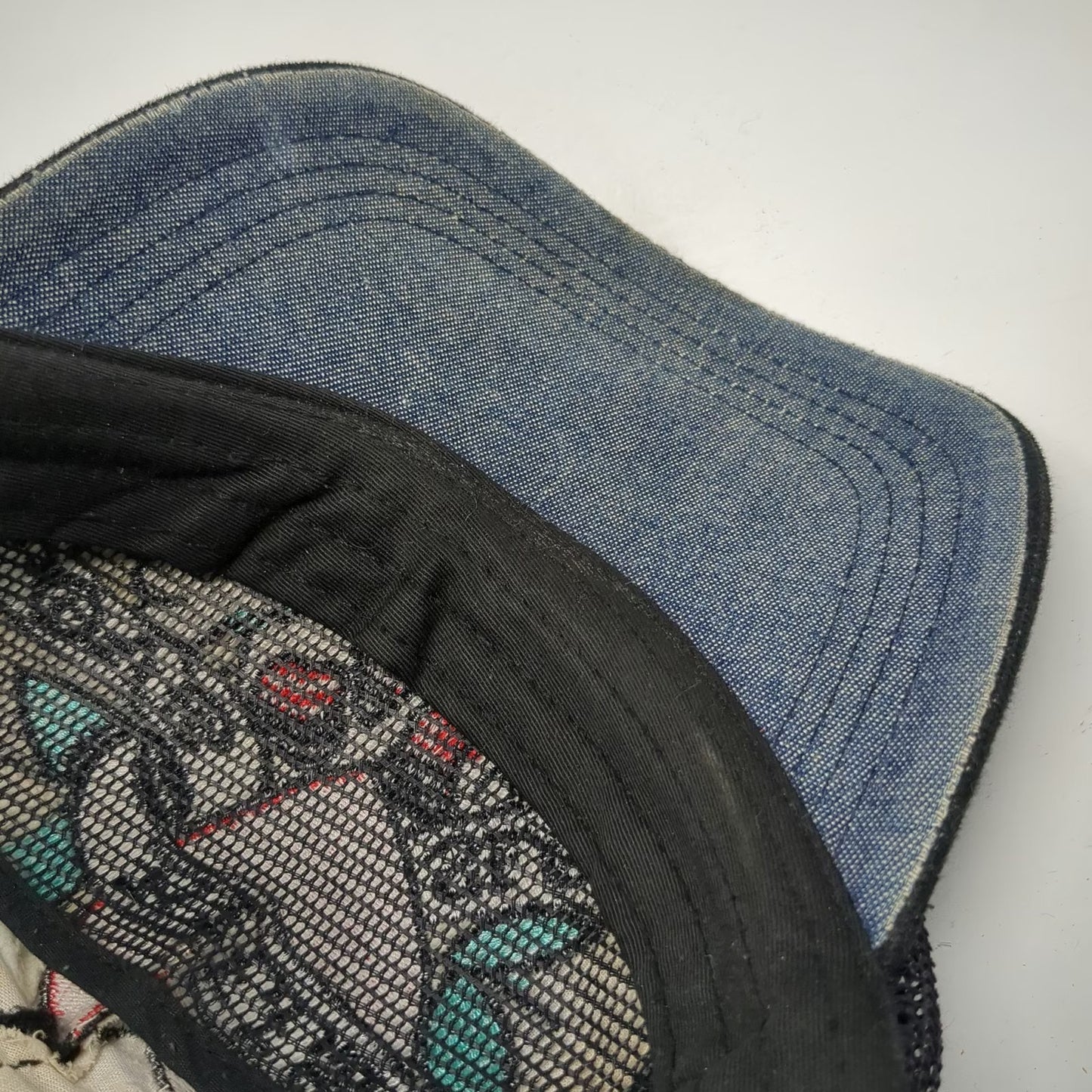 Ed Hardy Trucker Hat Black One Size Rhinestone Skull Heart Tattoo Graphic
