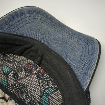 Ed Hardy Trucker Hat Black One Size Rhinestone Skull Heart Tattoo Graphic
