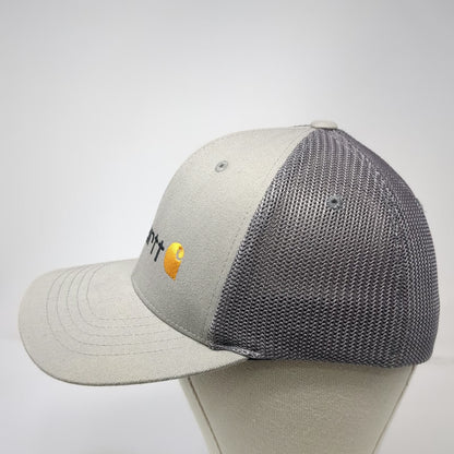 Carhartt Baseball Cap Gray One Size Fitted Mesh Back Embroidered Logo Work Hat