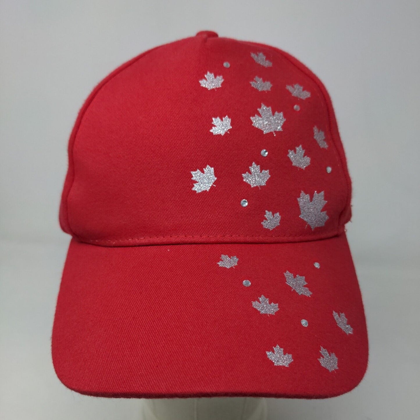 Unbranded Women's Strapback Hat Red Size OS 100% Cotton Autumn Fall Leaves