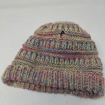 Unbranded Women's Cable Knit Beanie Hat Cap Rainbow Multicolor 100% Acrylic