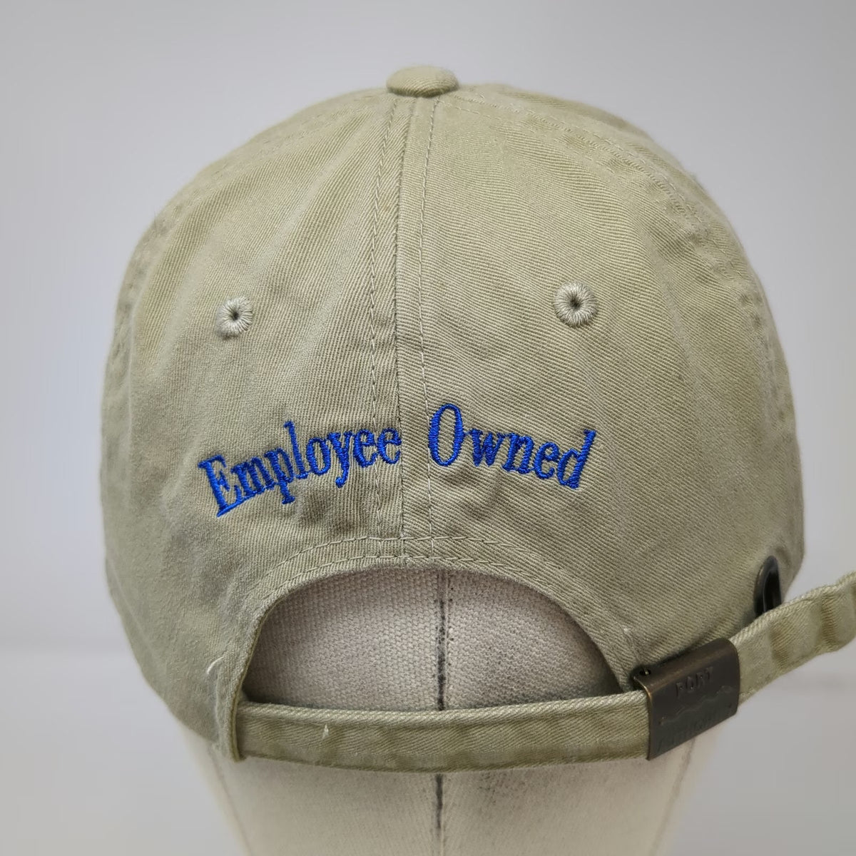 Port Authority Baseball Cap Beige OSFM Slideback Moss Greenhouses Employee Hat