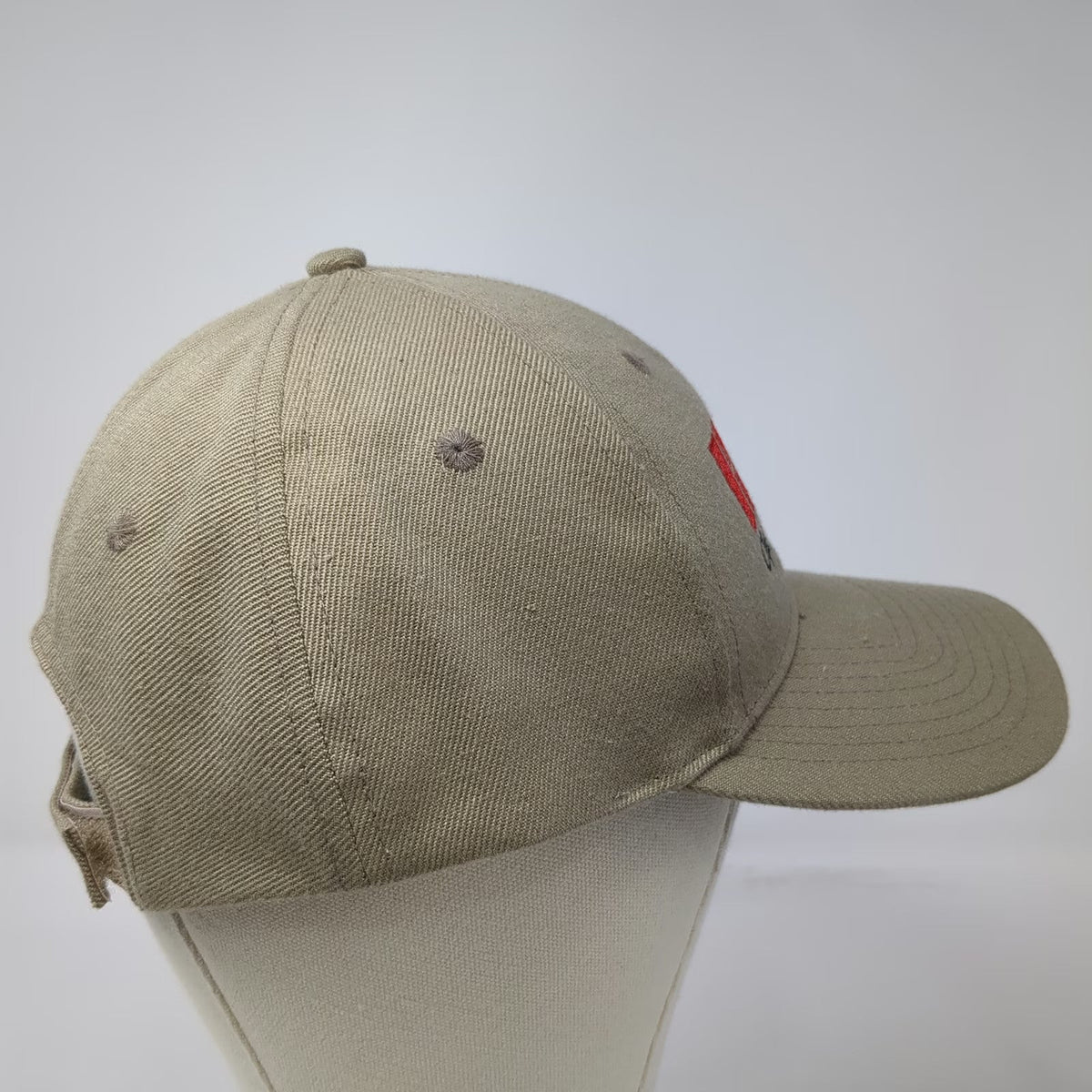 Baseball Cap Beige One Size Clip A Phone Wool Blend Strapback Embroidered hat
