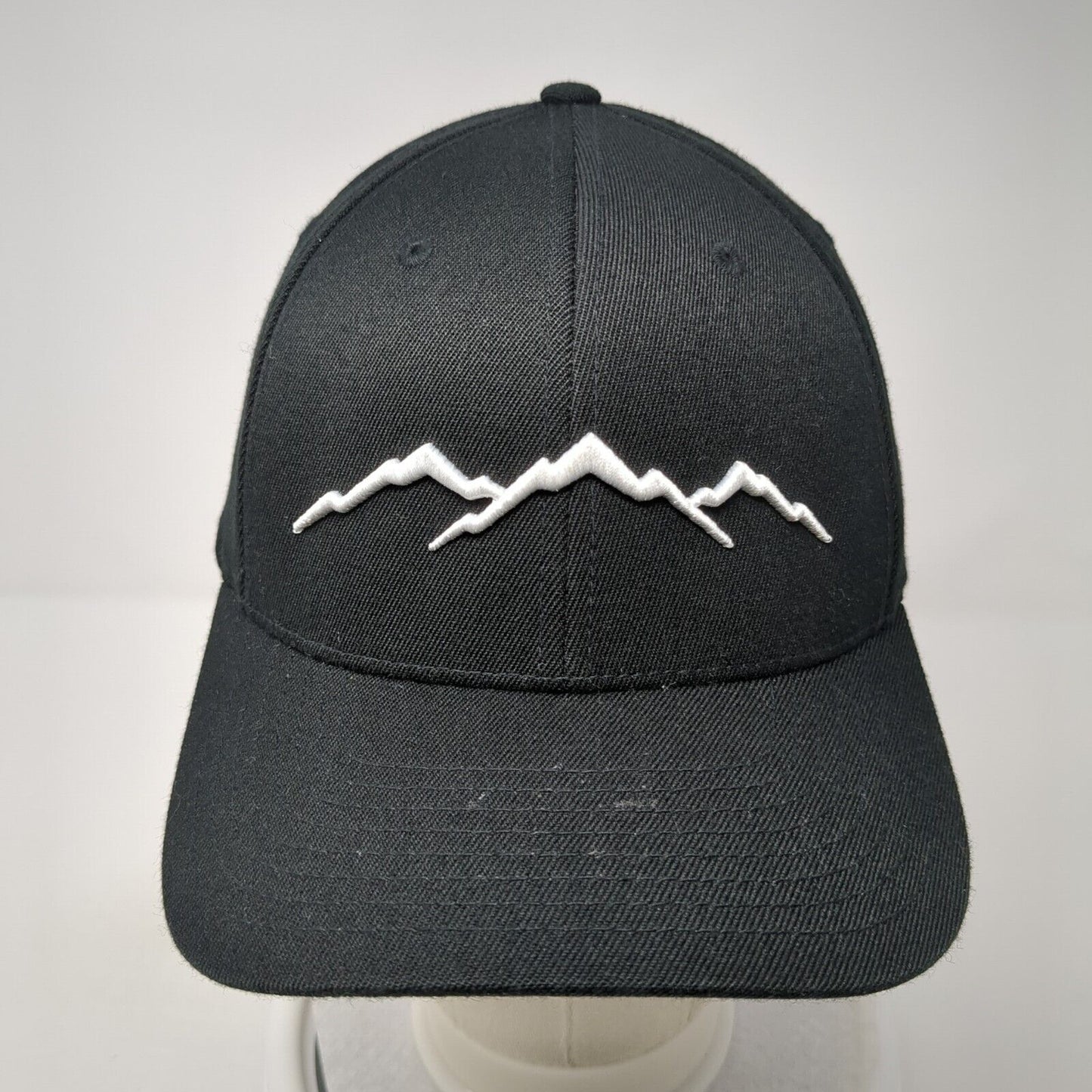 Mountain Fitted Hat Black L/XL Flexfit Embroidered PRO 585 Richardson
