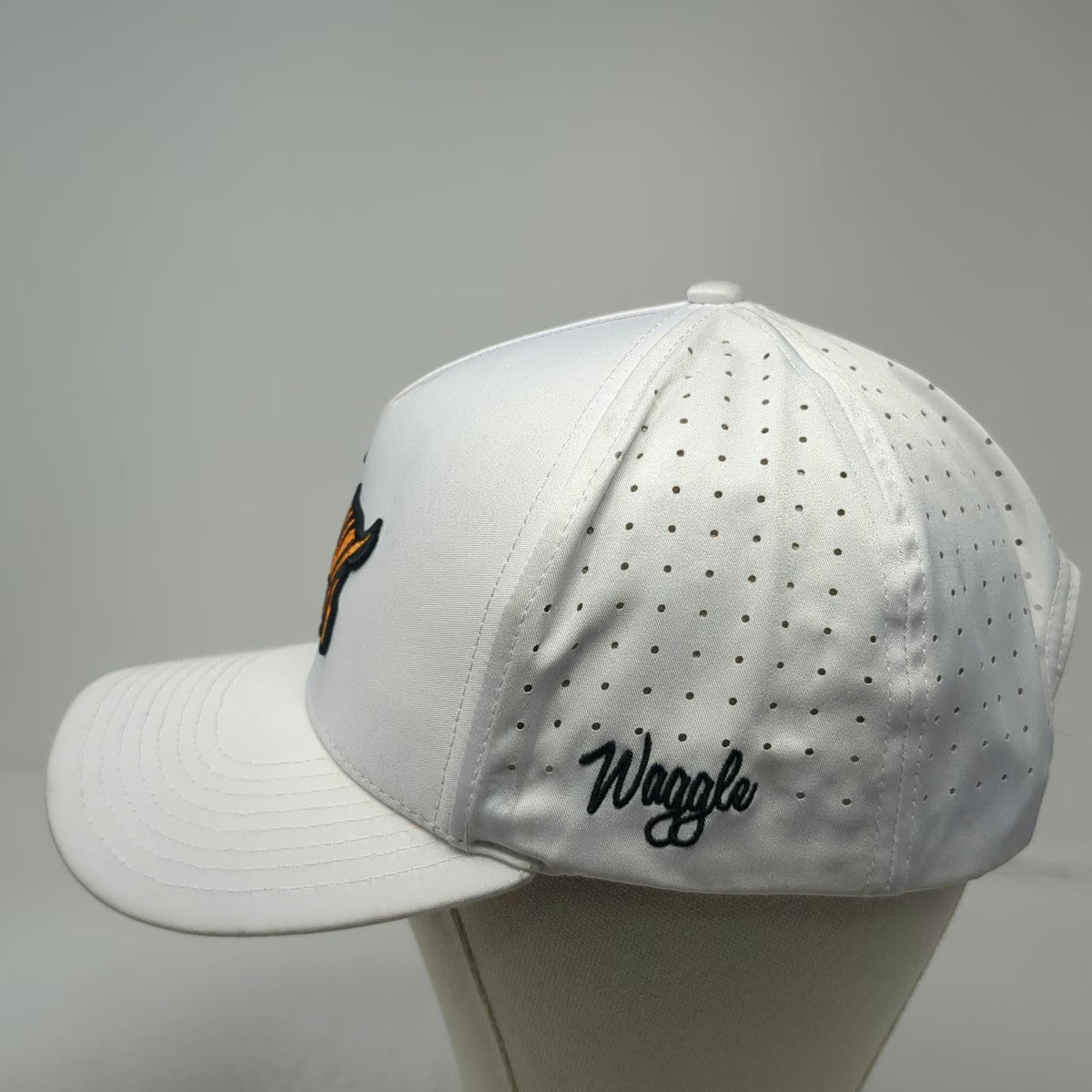 Waggle Trucker Hat White One Size Golf Tiger Striped Goat Performance Snapback
